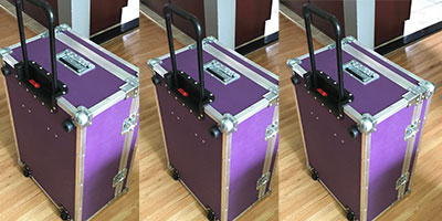 Purple road case with handle